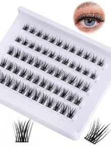 60pcs Cat Eye Lashes, 6D Lightweight Lash Design, High-Quality Smooth Soft Fluffy Lashes, Lash Extension, Voluminous Natural Look Suitable For Fashionable Women, Popular Lash Extension Kit, Suitable For All Occasions Including Home Use - D - View 3