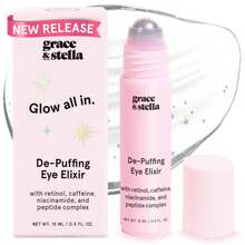 Grace & Stella Under Eye Brightener Roller - Airplane Travel Essentials - Travel Size Toiletries - Retinol & Caffeine Eye Serum For Puffiness, Dark Circles, Wrinkles - Vegan Skincare (15ml / 0.51floz) - Con lăn massage mắt (15ml / 0.5 fl oz) - Xem 1