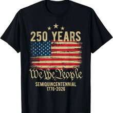 250th Anniversary T Shirt America 250th Anniversary Celebration 250 Years Unisex - 黑色 - 查看 1