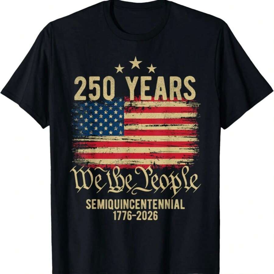 250th Anniversary T Shirt America 250th Anniversary Celebration 250 Years Unisex - 黑色 - 查看 1