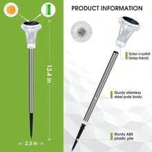 Solar Lights Outdoor Waterproof, Stainless Steel LED Solar Garden Lights For Patio, Lawn, Yard And Landscape, Garden Decor Patio Decor (2-4Pack) - Crystal Stick - View 3