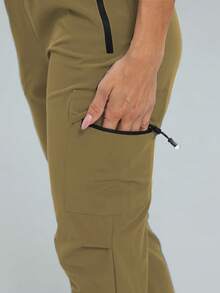 DREAMSPORT 女士工装慢跑裤和宽松长裤 | 轻便速干徒步旅行裤，休闲运动裤，适合健身房、居家休闲和锻炼套装 春季款 - 卡其色 - 查看 7