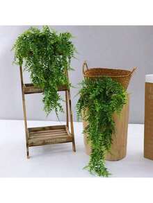 1pc/2pcs/4pcs/8pcs Hyper-Realistic Artificial Hanging Plants Set - Faux Ferns And Ivy Greenery - UV-Resistant, Low-Maintenance Plastic Decor For Patio, Porch And Indoor Spaces - Green - View 10