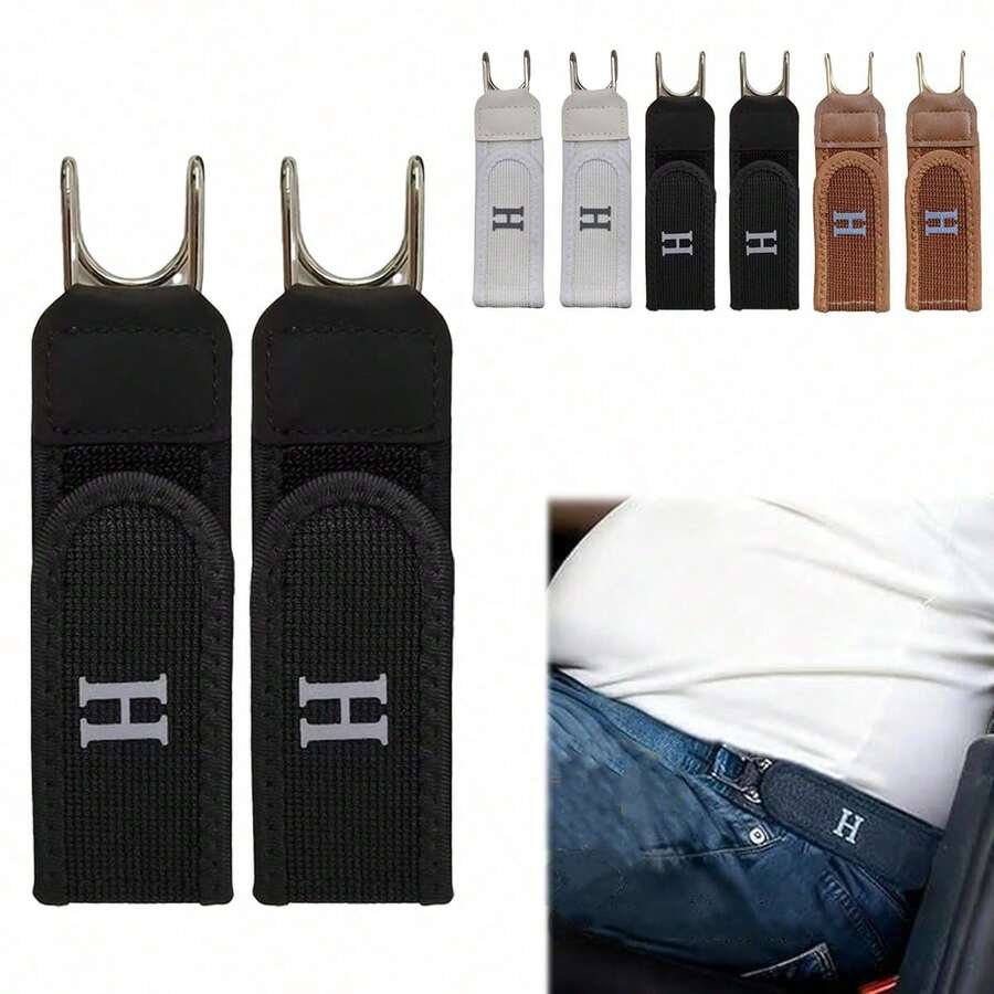 2 PCS Buckleless Belt Hook, Tactical Metal Hook Elastic Belt, Gift For Men & Women, Valentine's Day Gift,Black - màu đen - Xem 1