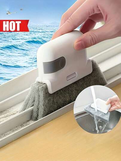 1 set Cepillo versátil para limpiar rieles de puertas y ventanas, cepillo de mano para ranuras, cepillo para limpiar ranuras, cepillo para limpiar ranuras de ventanas, para tratar con ranuras/polvo/rincones difíciles de alcanzar en los rieles de las ventanas, cepillo para eliminar el polvo, sin puntos ciegos