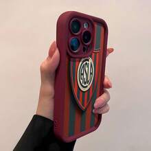 Logotipo del escudo con rayas rojas y azules y las letras ASLA. Esta elegante funda es compatible con Samsung, Apple, OPPO, , etc. Fabricada en TPU flexible, resistente a golpes y arañazos, ofrece una excelente protección contra caídas y un agarre cómodo. Es un regalo ideal para familiares, amigos y seres queridos, y una opción perfecta para festivales. - Burdeos - Ver 4