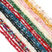 1 pieza Hebra de cuentas de piedra de concha de colores de 8X5mm, cuentas sueltas de estilo hawaiano de playa de verano para pulsera, collar, accesorios de llavero DIY hechos a mano - Conchas y grava - Ver 4
