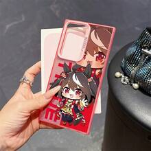 Funda de Teléfono de Personaje de Juego Versión Q para  Galaxy S25 S24 S23 S22 S21 S20 FE Ultra Plus Edge 4G 5G, Cubierta Trasera Mate Antigolpes, Funda de Uso Diario, Funda Protectora de Moda, Material Duradero, Carcasa Ligera, Usuarios de , Usuarios Casuales - Colores mixtos - Ver 4