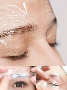 1/2 Roll, 200m Transparent Beauty Film, Suitable For Eyelash Perming, Eyebrow Shaping, Lips, Eyebrow Tattoo, Plastic Covering, Eyelash Glue Removal, And Eyelash Curling And Perming - Multicolor - View 3