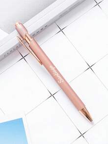 Personalised Pen With Rose Gold Trim, Engraved Name, Soft Touch Stylus Gift Box Options - Multicolor - View 23