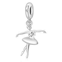 1pc 925 Sterling Silver Minimalist Dancing Figurine Cubic Zirconia Pendant, Unisex Birthday Gift - Silver - View 2