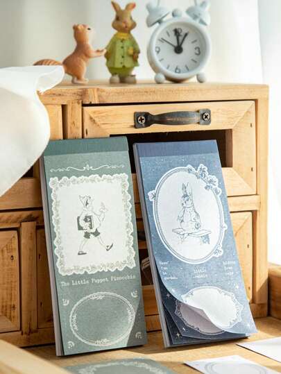 30pcs Fairy Tale Themed Memo Pads, Basic Material For Scrapbooking, Journaling, Gifts, Office, Home, Labeling, Classroom, Entertainment, Student Planner, Creative Vintage Decoration DIY Stickers