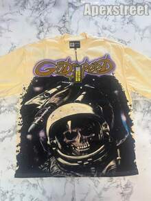 Godspeed Space Traveler Tee, High Quality Thick Heavyweight, New Autumn Fashion For Men, Premium Cotton Fabric, Suitable For Street Style, Machine Washable, Daily Gift - Mơ 2 - Xem 5