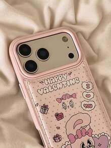 1个波点兔子皮革手机壳，适用于 17 Pro Max、 17 Pro、 16 Pro Max、 16 Pro、 16 Plus、 16、 15 Pro Max、15 Pro、 15、12/13/14 Pro Max、11，可爱硬壳手机保护套，适合女性/女孩 - 粉色 - 查看 4