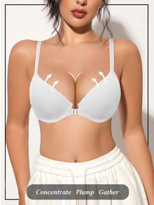 Front Closure Lift & Enhance Bra - Breathable & Comfortable, Ideal For Daily Wear - White - View 5