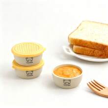 2/6 Pcs Cute Cartoon Pattern Plastic Sauce Cup With Lid, Portable Sealed Seasoning Dish, Condiment Container, Salad Tomato Mustard Sauce Storage Container, Reusable Sauce Dish, Suitable For Student And Adult Use In Home, School, Dorm, Office, Outdoor Camping, Picnic,Travel - Multicolor - View 10