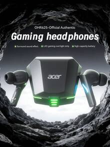 Auricolari senza fili Acer OHR625, cuffie intrauricolari con cancellazione del rumore, suono stereo ad alta definizione, vestibilità comoda, adatte per sport, giochi, intrattenimento, con custodia di ricarica USB-C, compatibili con smartphone e tablet - Tagli Unica - Visualizzare 2