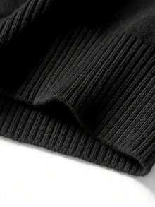 Men's Solid Color Front Half Zipper Long Sleeve Casual Sweater, Old Money Style, Fall/Winter - Navy Blue - View 12