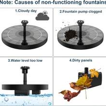 Solar Powered Bird Bath Fountain With Nozzle; Solar Powered Bird Bath Fountain Pump; Solar Floating Fountain Pump, Suitable For Bird Baths, Fish Tanks, Outdoor, Garden And Pond, Garden Decor, Outdoor Decor - 黑色 - 查看 9