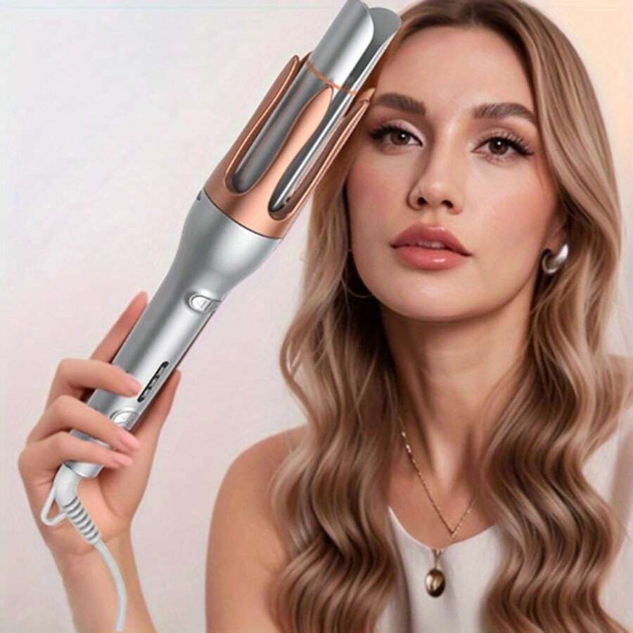 UKLISS 32 mm automatisk locktång, manövrering med en knapp, snabb uppvärmning, 3 temperaturinställningar, dubbelriktad rotation, skållningsskyddande design, enkel styling