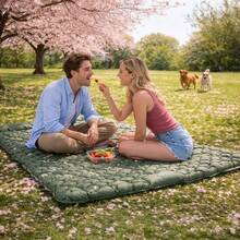 Trintion Thick Inflatable Camping Mat, Outdoor Moisture-Proof Mattress, Portable Picnic Mat, Park Camping Nap Mat, Foldable Design, Comfortable And Durable - Green - View 8