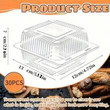 20pcs, Recipientes de Plástico Transparente para Alimentos con Tapa Abatible - Diseño Antifugas para Ensaladas/Desserts/Frutas/Galletas/Pastelitos, Almacenamiento Portátil - transparente - Ver 3