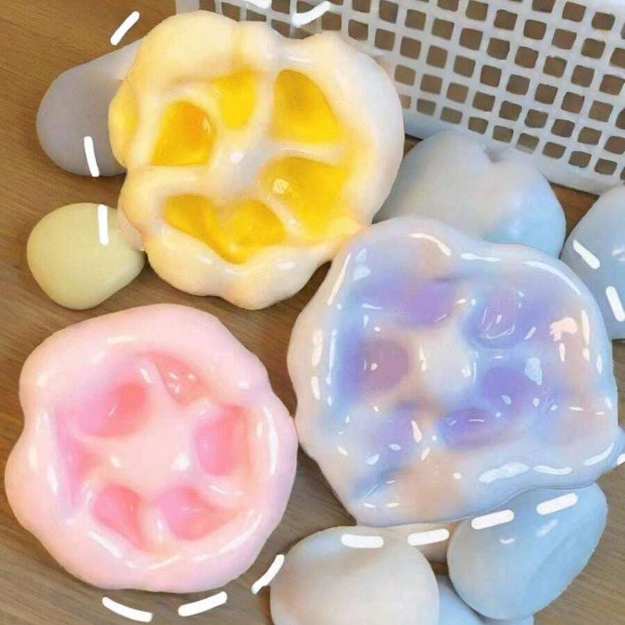Juguete antiestrés de mochi suave, experiencia de apretón con piel de hielo delgada, textura de mochi de plástico, regalo ideal para la oficina, fiestas, el Día de los Inocentes (no se requieren agujas) - Multicolor - Ver 1