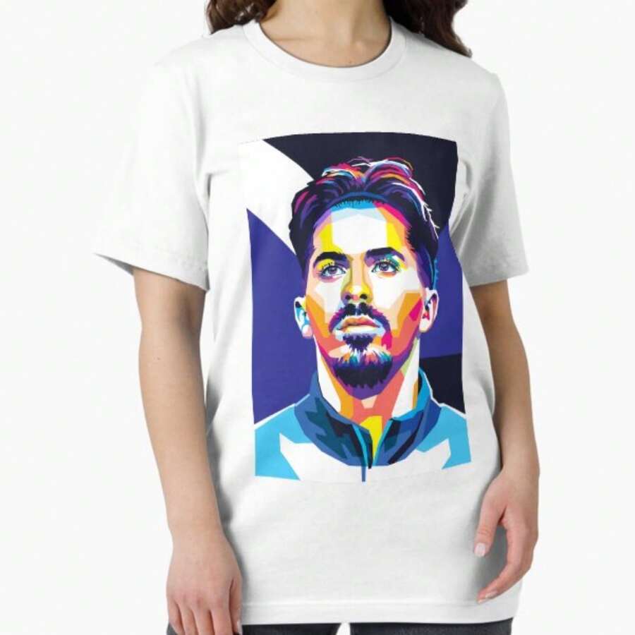 Camiseta esencial con estilo WPAP de Vitinha - Blanco - Ver 1
