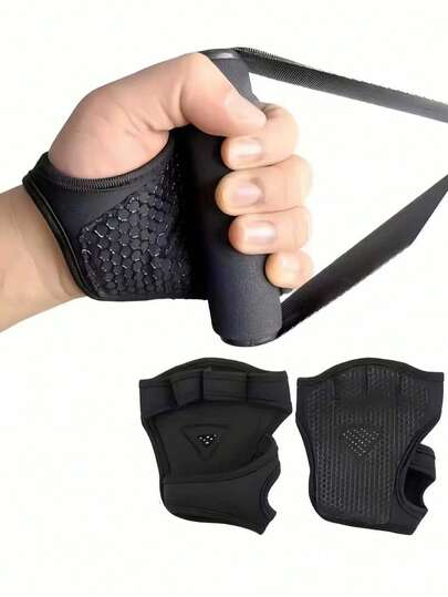 Guantes de medio dedo antideslizantes para mancuernas, guantes de fitness transpirables con palmas texturizadas, guantes de entrenamiento de fuerza de agarre, guantes sin dedos para gimnasio, mancuernas, barra, dominadas, ciclismo, accesorios de fitness esenciales