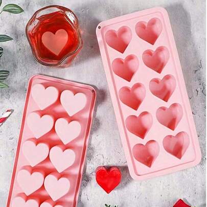 1pc (10-Cavity) Heart Shaped Silicone Ice Cube Tray - Heart Ice Cube Mold, Ice Cube Tray, Suitable For Making Ice Cubes, Chocolates, Puddings, Jellies And Candies | Soft Handmade Mold Suitable For Refrigerator, Kitchen Accessories And Ice Trays, Easy To Disassemble And Reusable, Suitable For Home, Bar, Pub, Club And Outdoor Summer Drinks, Suitable As A Gift For Ladies, Family And Friends