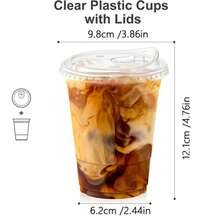 [20 Sets] 16oz Clear Plastic Cups With Lids - Crystal Clear PET Disposable To-Go Cups For Iced Coffee, Smoothies, Juice, Boba Tea -Leakproof With Sipper Lids - Transparent - View 11