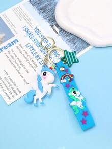 Creative Cartoon Keychain, Decorated With Cute Rainbow Unicorn And Gold Pendant, Can Be Hung On Backpack, Ideal Gift For Girls - one-size - View 7