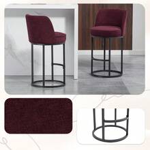 Barstools - WINE RED + Linen - View 12