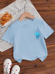 Soft & Comfortable Funny Number 67 Graphic Print Summer Top For Boys, Fashionable - Baby Blue - View 6