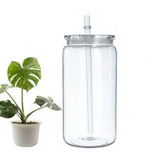2pcs 16oz Reusable 16oz Acrylic Plastic Clear Tumbler With Lid And Straw, Clear Acrylic PP 16oz Cup With Lid And Straw, For Vinyl UV DTF Packaging - Multicolor - View 5