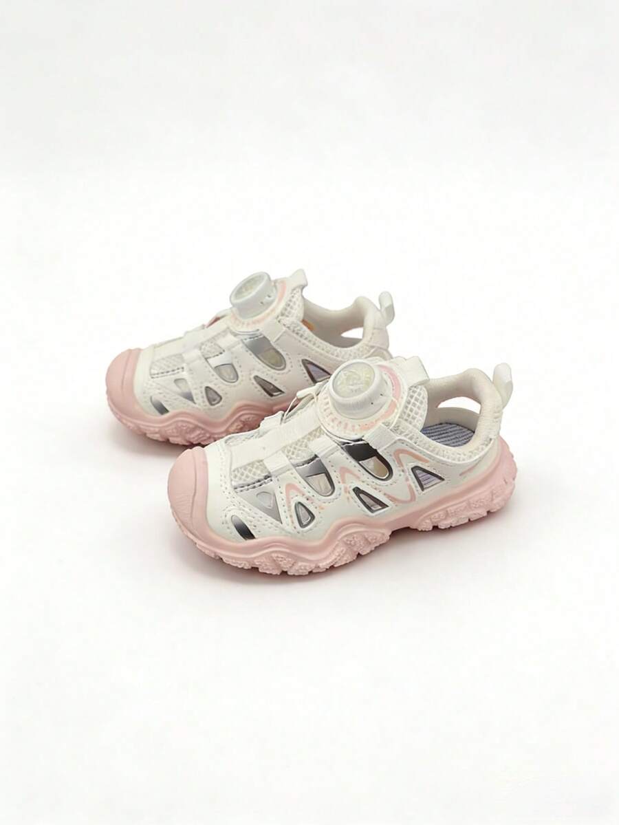 2026 New Girls' Sports Sandals, Toddler Girls' Summer Toe-Covering Shoes, Buckle Design, Fashionable & Popular Baby Girl Summer Shoes - Pink - View 1