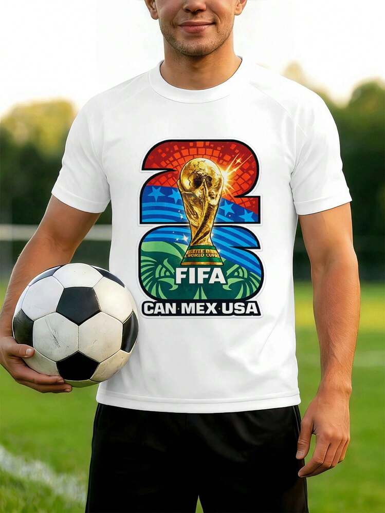 2026 World Cup Soccer Jersey, Premium Quality Cotton, Casual, Comfortable, Durable, Art Print. - White - View 2