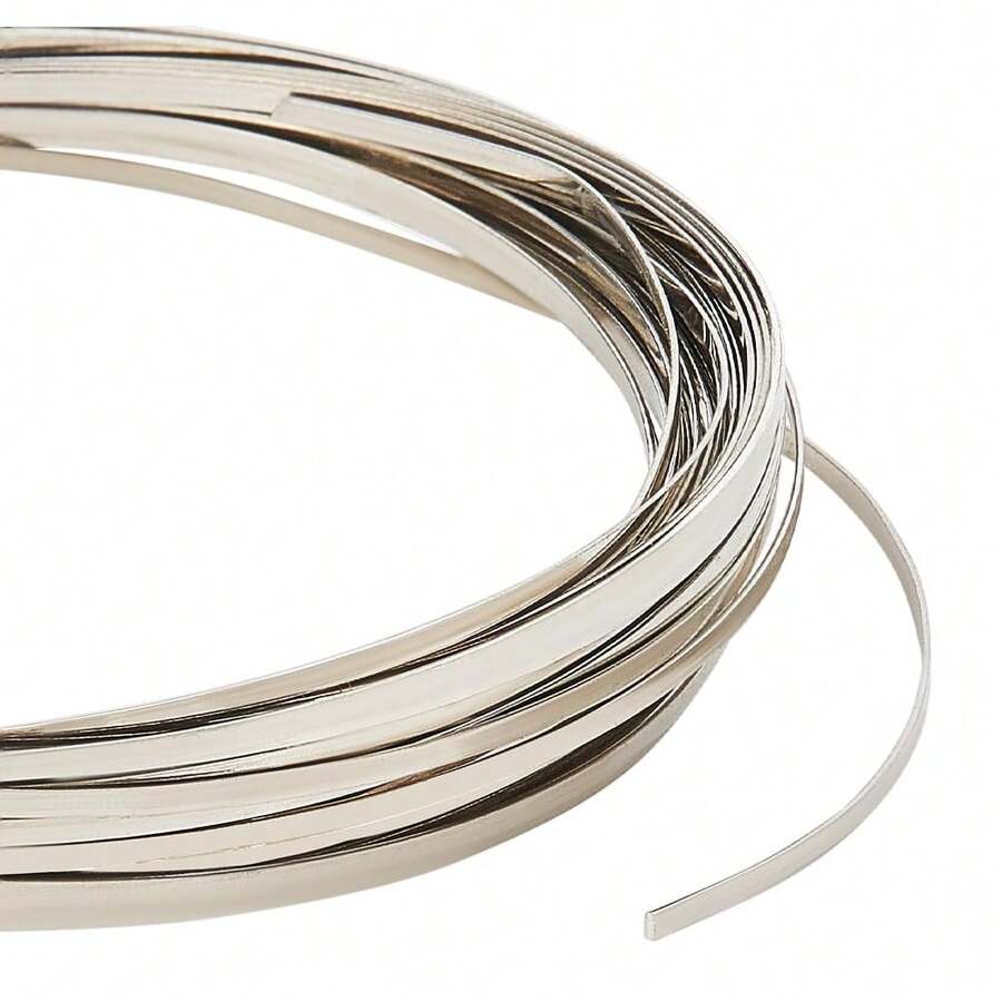 19.69 Feet Copper Flat Bezel Wire, 0.03inch Wide Platinum Armature Craft Bezel Wire Wrap For Sculpting, Armature, Jewelry Making, 30 Gauge Thick - 彩色 - 查看 1