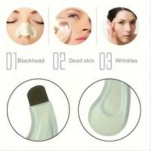 3 Color Options Suitable For Blackhead Removal Tool, Gentle Facial Pore Cleansing Brush With Textured Surface, Light Green Handle For Easy Grip, Pore Cleansing Accessory - 2 buah/Merah Muda + Ungu - View 7