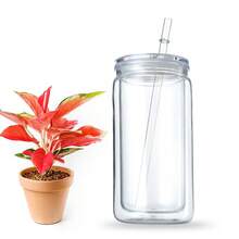 2pcs 16oz Reusable 16oz Acrylic Plastic Clear Tumbler With Lid And Straw, Clear Acrylic PP 16oz Cup With Lid And Straw, For Vinyl UV DTF Packaging - Multicolor - View 7