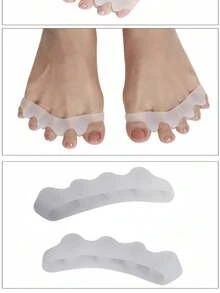 2-Pack Toe Straightener Gel Spacers - Formaldehyde & Latex Free, Waterproof Foot Pain Relief Tool, Corrects Bunion/Plantar Fasciitis For Comfortable Mobility (White) - White - View 8