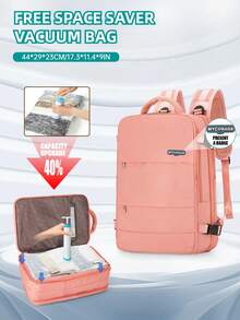 Tas Ransel Kabin Wizz Air Ryanair 40x20x30cm - Kompartemen Laptop 14", Termasuk Kantong Kompresi Vakum dan Set Pompa Manual, Tempat Penyimpanan Sepatu, Cocok untuk Perjalanan Singkat, Tas Kabin, Perlengkapan Perjalanan Ringkas - MultiWarna - View 10