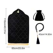 3pcs Set Thick Flannel Ramadan Prayer Rug Set, Portable Prayer Mat With Tassel, Rosary Beads And Storage Bag, Non-Slip, Soft, Durable - Ramadan Gift, Middle East Pilgrimage Supplies, Prayer Rug, Decorative Meditation Reading Portable Prayer Mat, Suitable For Men And Women Indoor And Outdoor Prayer - Multicolor - View 3