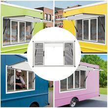 SanBouSi Food Truck Service Window, Aluminum Alloy Concession Window With 4 Horizontal Sliding Screen Windows, Wall Mounted Metal Concession Stand Windows - White - View 2