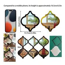 1 Set Large Moroccan Style Art Decorative Mirror | Classic Black Design, Wall-Mounted, Suitable For Bathroom, Living Room, Hallway, Ideal For Home Decor/Valentine's Day Creative Gift, Plastic Frame - 12pcs - View 2