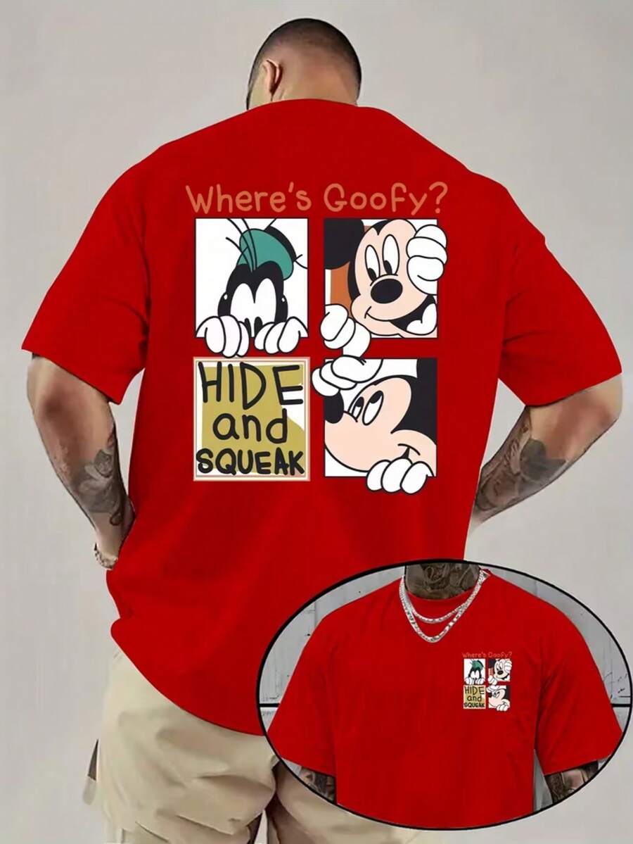 Disney Official Authorization-Disney Mickey Printed Shirt, Dad's Father's Day Birthday T-Shirt-Perfect Holiday Gift For Friends And Family, Birthday Gift. - Đỏ - Xem 1