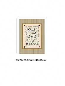 1pc Frameless Vintage Stripe Bedroom Wall Art - Mid-Century Modern Style "Ask Me About My Dreams" Hand-Print, Gold Olive Green Aesthetic Poster For Girl's Room, Home Office Classroom, Unique Artist Dorm Decor & Best Gift Choice - Stripe - View 11