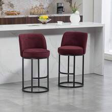 Barstools - WINE RED + Linen - View 11