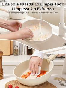 Juego de 22 Piezas de Ollas y Sartenes , Revestimiento Antiadherente Cerámico (Sin PFAS), Compatible con Todas las Estufas e Horno (hasta 450°F), Manijas Desmontables, Apto para Lavavajillas, Incluye Sartén, Cazo, Olla, Accesorios y Regala 3 Paños para Lavar Vajillas - Albaricoque - Ver 7