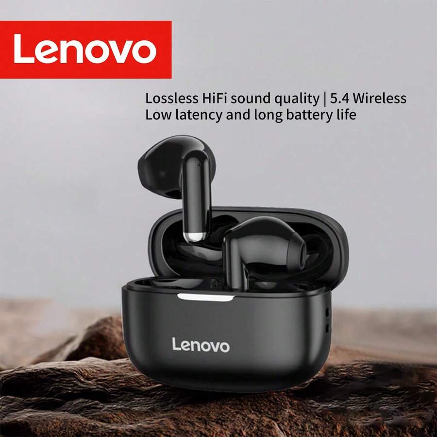 Lenovo Tai nghe không dây nhét tai EA110 Classic, mẫu mới năm 2026, kết nối ổn định Bluetooth 5.4, độ trễ cực thấp, thời lượng pin dài cho cả ngày sử dụng, âm thanh chất lượng cao chuẩn HiFi, khử nhiễu cuộc gọi thông minh cho cuộc trò chuyện rõ ràng. - màu đen - Xem 1